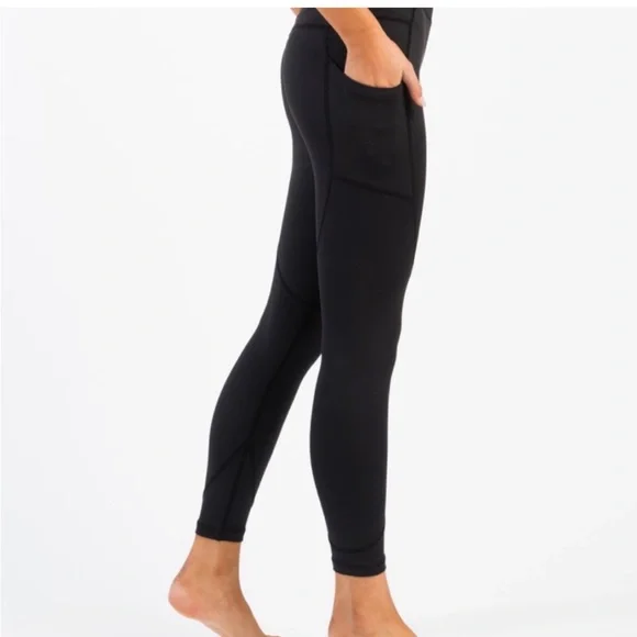 ZIYA active leggings grey haze knit pockets NWT - Picture 2 of 12